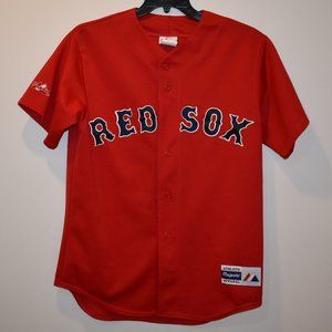 Majestic NOMAR GARCIAPARRA Number 5 BOSTON RED SOX Button Down Medium Jersey RED